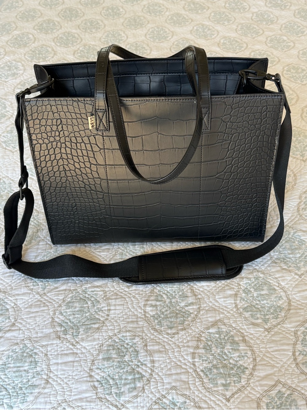 BÉIS Work Tote – Black Croc (Standard Size) - Picture 5 of 6